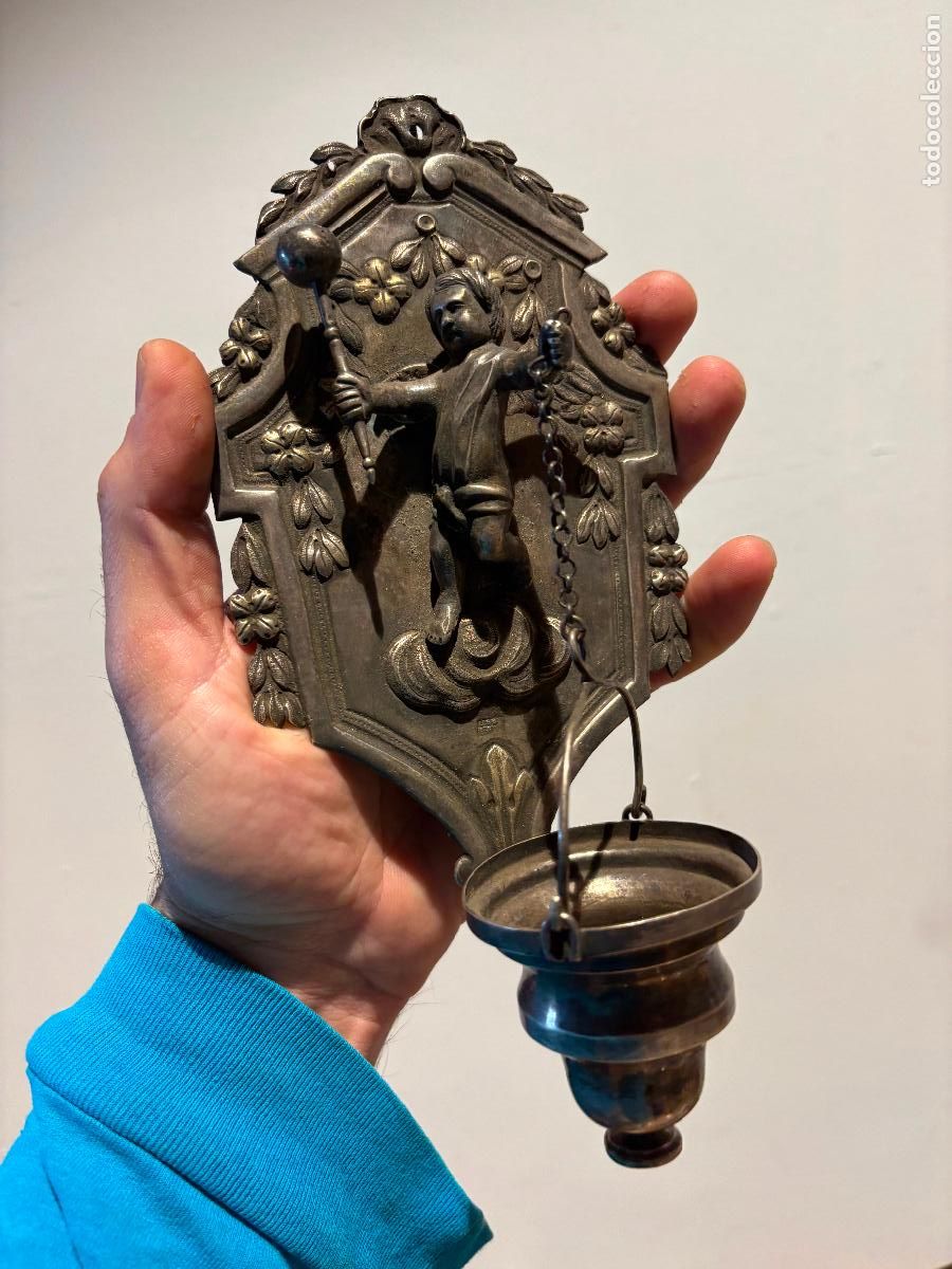 Monedas de Espa&ntilde;a: Benditera punzo nada siglo xviii plata