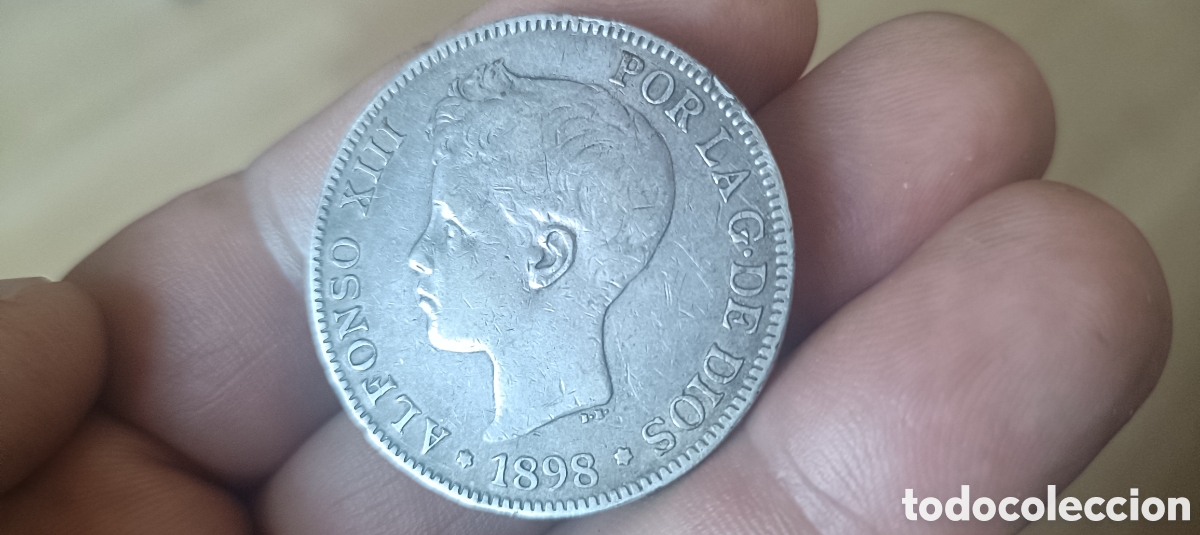 Monedas de Espa&ntilde;a: Moneda de cinco pesetas Alfonso XIII a&ntilde;o 1898