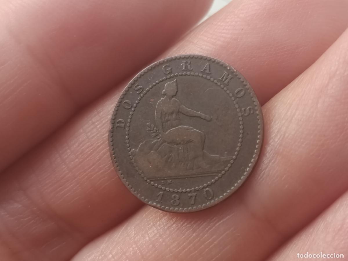 Monedas de Espa&ntilde;a: Moneda de 2 c&eacute;ntimos de 1870