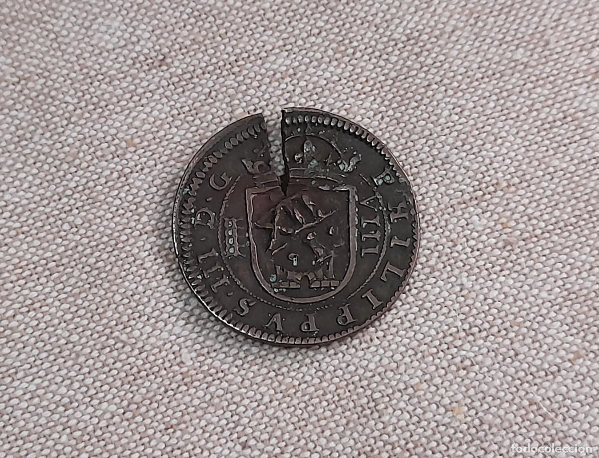 Monedas de Espa&ntilde;a: Felipe III, 8 Maravedis 1604, Doble Resello de la fecha y el valor