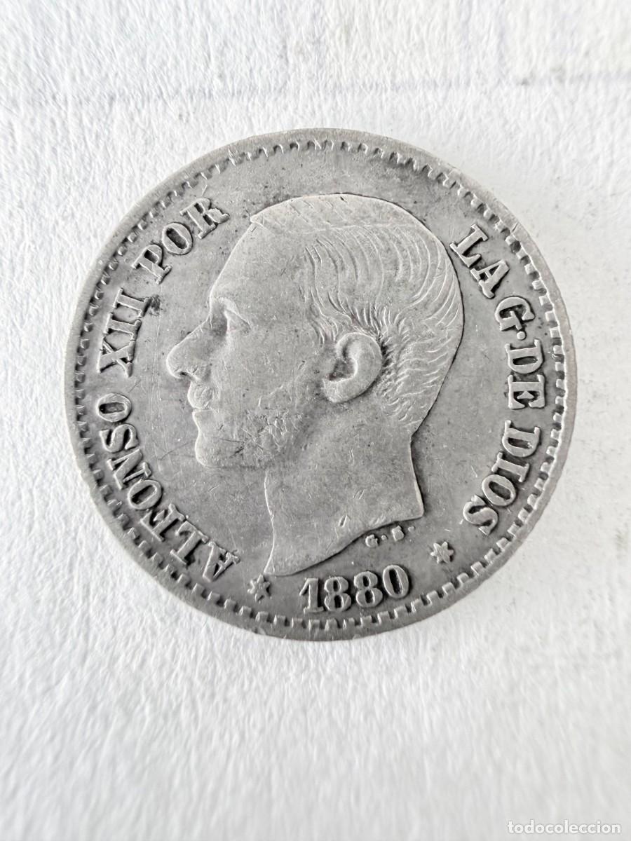 Monedas de Espa&ntilde;a: Moneda plata, 50 c&eacute;ntimos, Alfonso XII, 1880