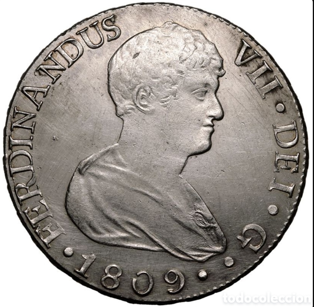 Monedas de Espa&ntilde;a: 8 reales de plata reinado de Fernando VII a&ntilde;o 1809 acu&ntilde;ada en Sevilla