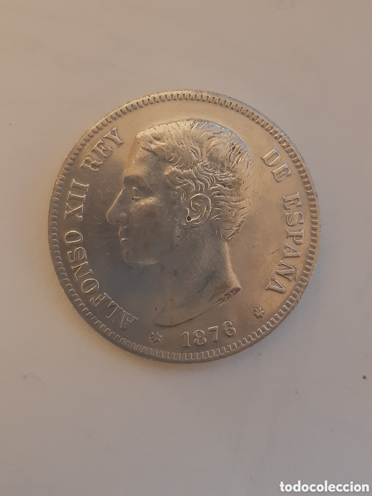 Monedas de Espa&ntilde;a: ESPA&Ntilde;A ALFONSO XII 5 PESETAS 1876 ESTRELLAS 18/76 DE M PLATA MADRID