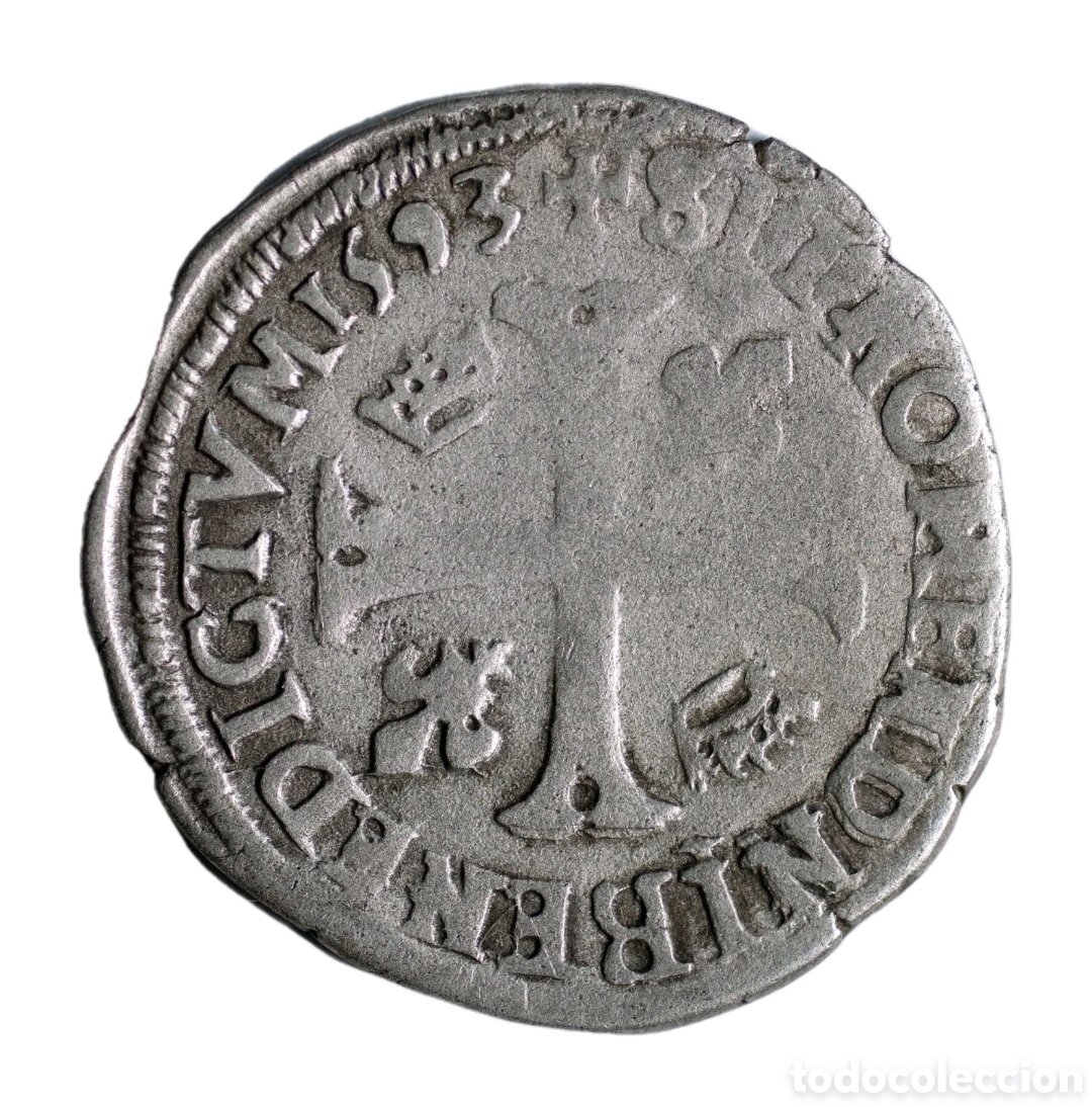 Monedas de Espa&ntilde;a: DOUZAIN 1593 HENRI IV. CLERMONT FRANCIA NAVARRA