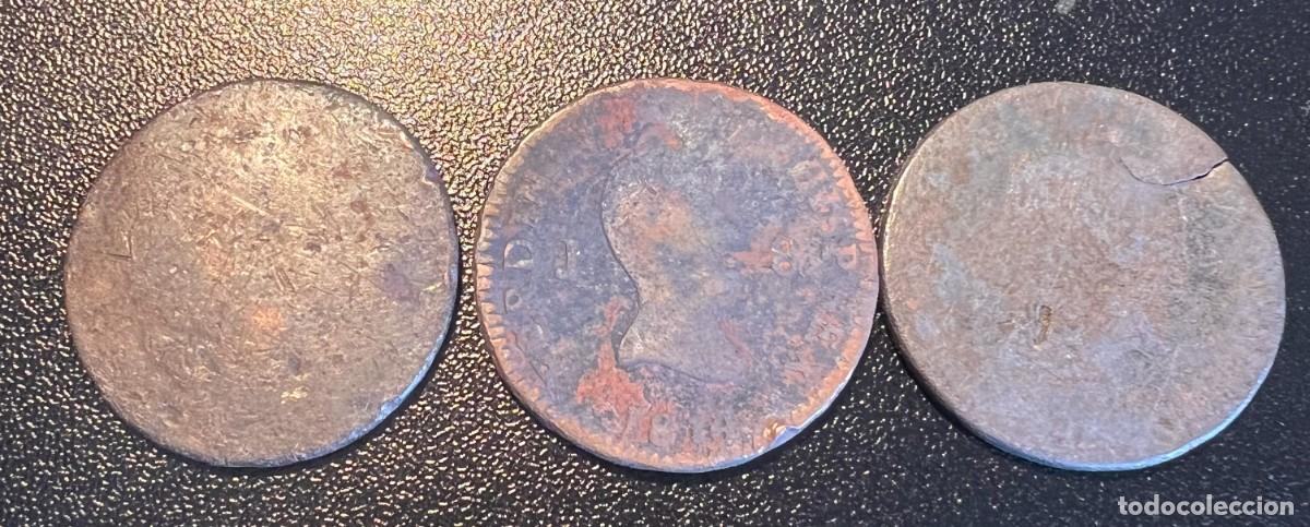 Monedas de Espa&ntilde;a: 3 Monedas (Lote) 8 Maraved&iacute;s Fernando VII 1820 Jubia Espa&ntilde;a