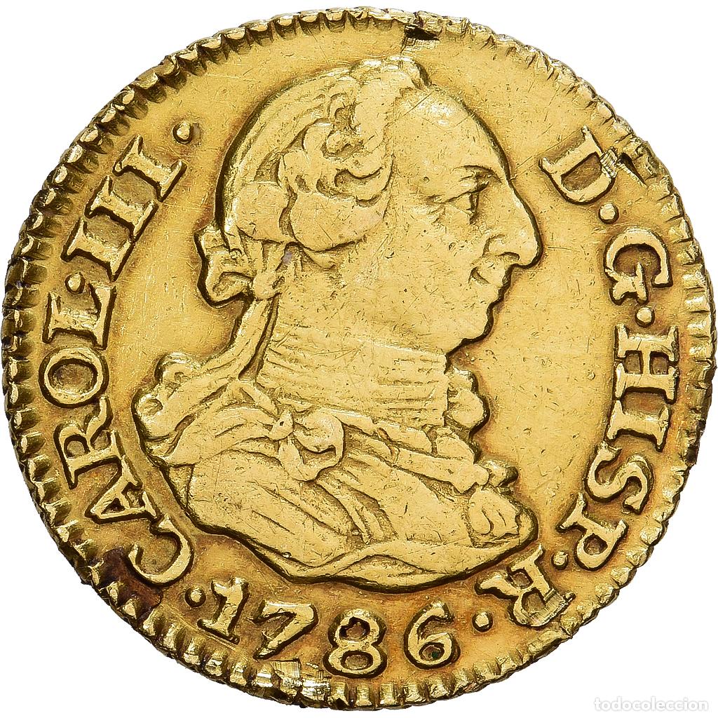 Monedas de Espa&ntilde;a: [#1202864] Espa&ntilde;a, Charles III, 1/2 Escudo, 1786, Madrid, Oro, BC+, KM:425.1