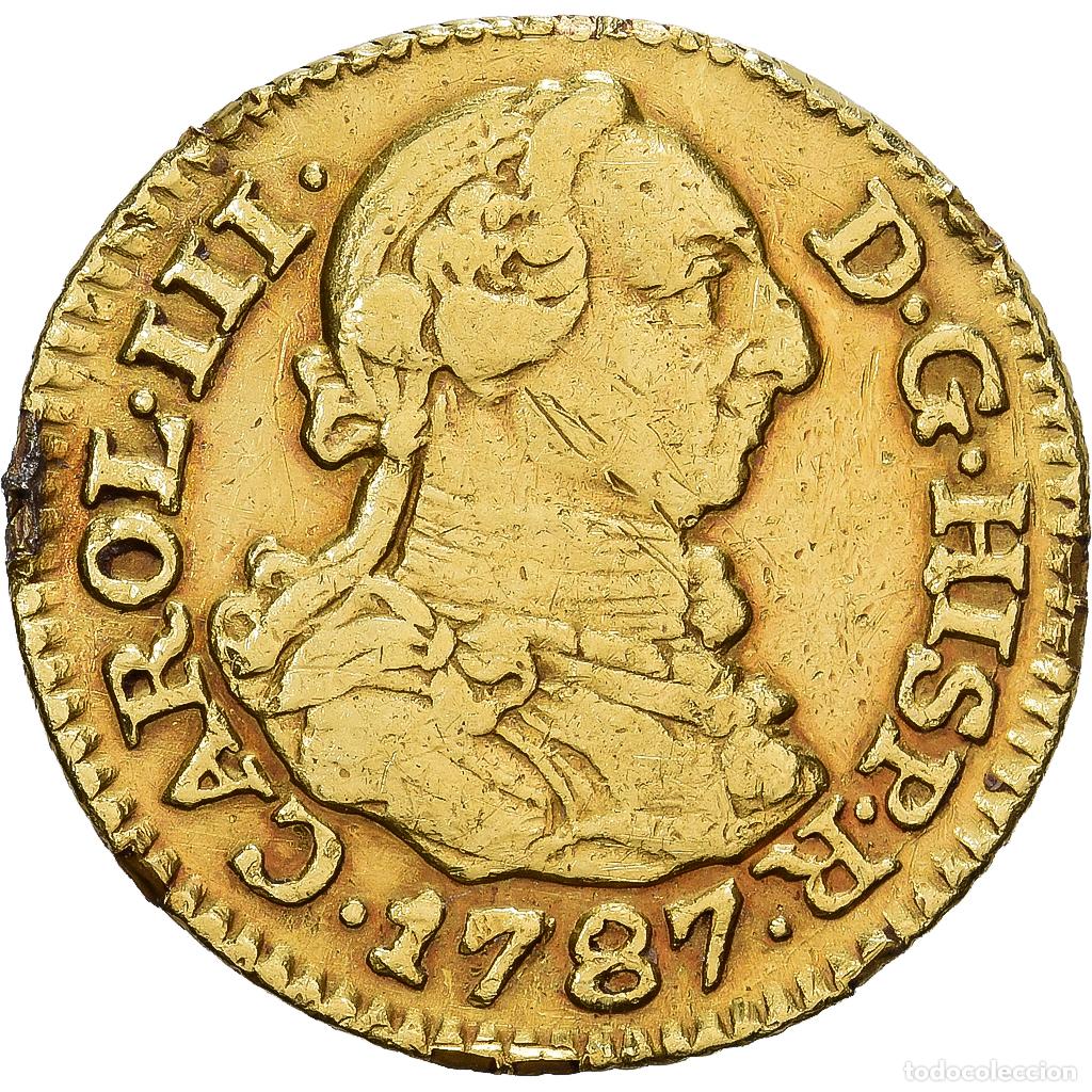 Monedas de Espa&ntilde;a: [#1202865] Espa&ntilde;a, Charles III, 1/2 Escudo, 1787, Madrid, Oro, MBC, KM:425.1