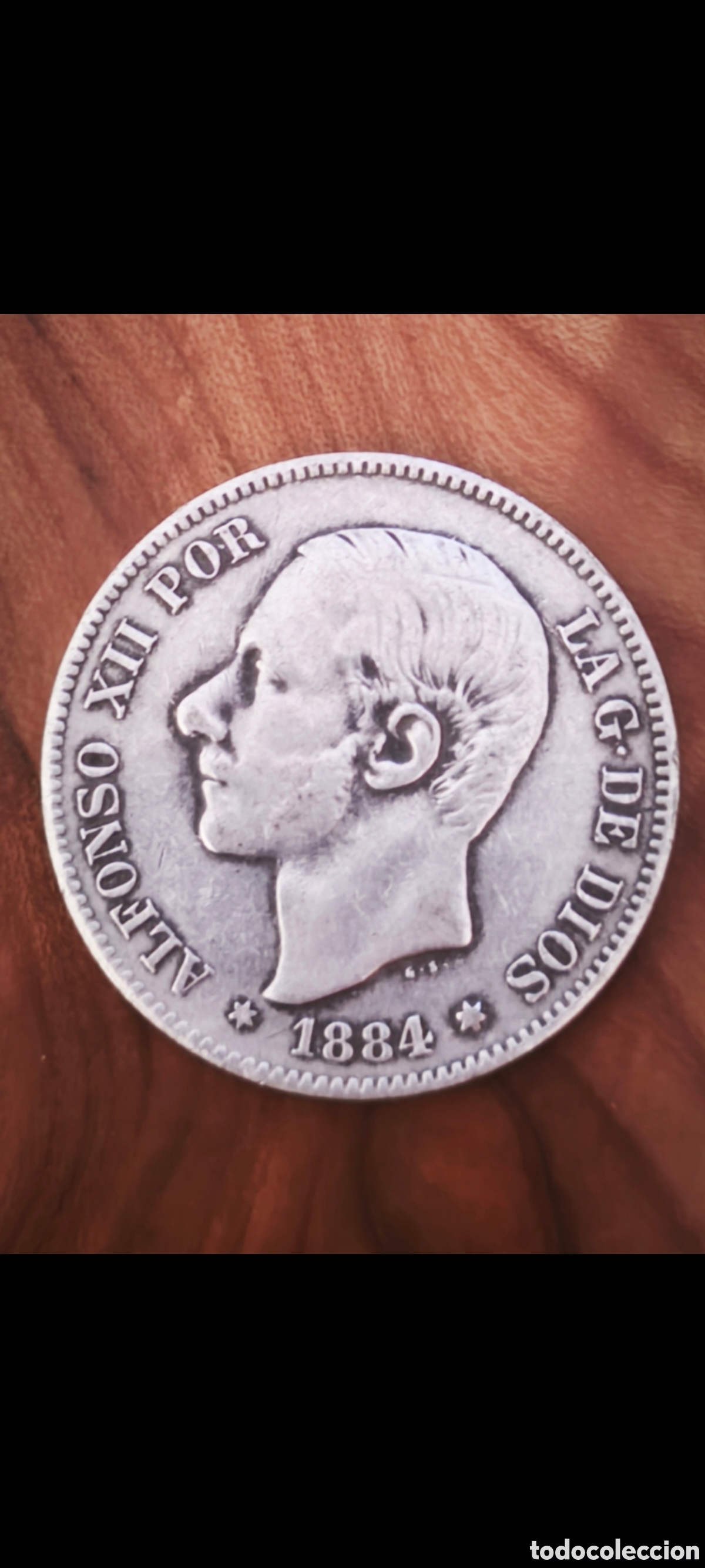 Monedas de Espa&ntilde;a: Espa&ntilde;a 5 pesetas Alfonso XII ( 1874-1885).