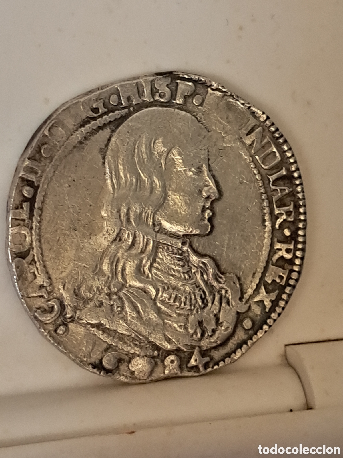 Monnaies d'Espagne: El ducat&oacute;n de plata m&aacute;s raro de Carlos II busto viejo a&ntilde;o 1684 acu&ntilde;ada en Bruselas