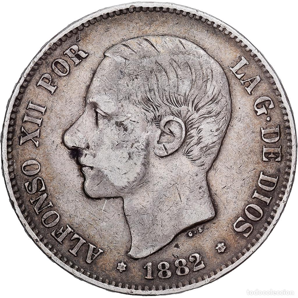 Monedas de Espa&ntilde;a: [#1213945] Espa&ntilde;a, Alfonso XII, 5 Pesetas, 1882, Madrid, Plata, MBC, KM:688