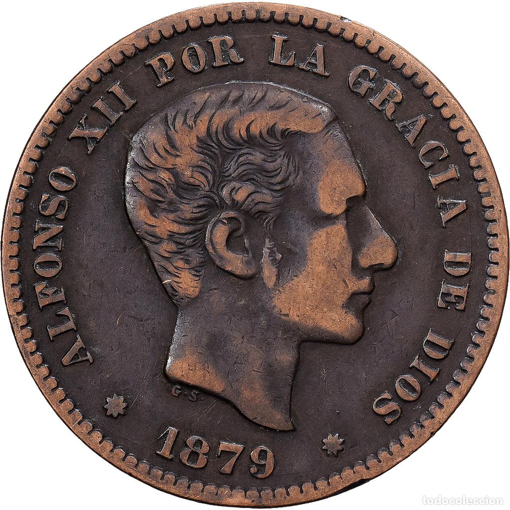 Monedas de Espa&ntilde;a: [#1513116] Espa&ntilde;a, Alfonso XII, 5 Centimos, 1879, Madrid, Bronce, BC+, KM:674