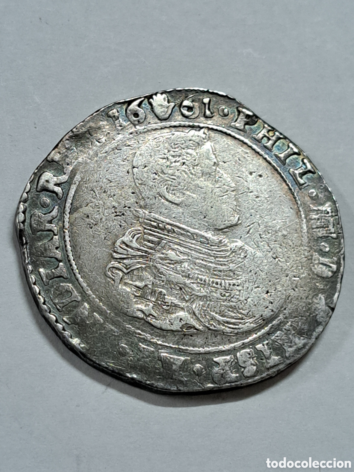 Monedas de Espa&ntilde;a: Ducat&oacute;n de plata reinado de Felipe IV a&ntilde;o 1661 acu&ntilde;ada en Amberes
