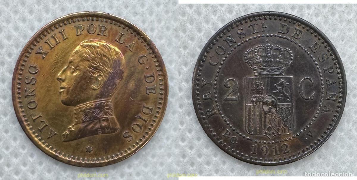 Monedas de Espa&ntilde;a: 5272 ESPA&Ntilde;A 1912 2 CENTIMOS ALFONSO XIII 1912 PC V
