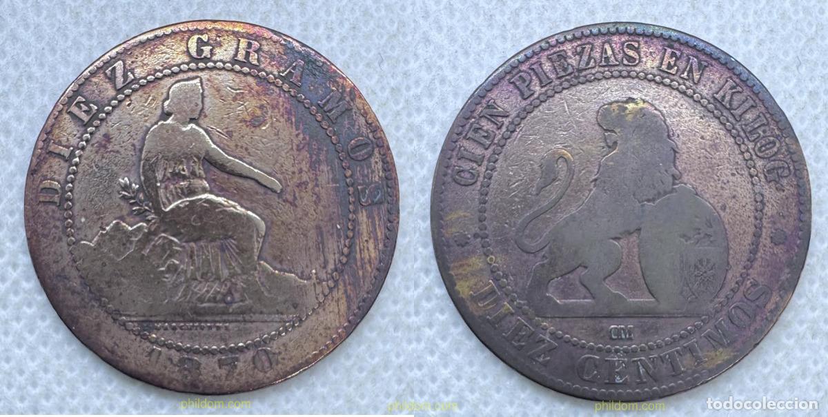Monedas de Espa&ntilde;a: 5260 ESPA&Ntilde;A 1870 10 CENTIMOS GOBIERNO PROVISIONAL 1870
