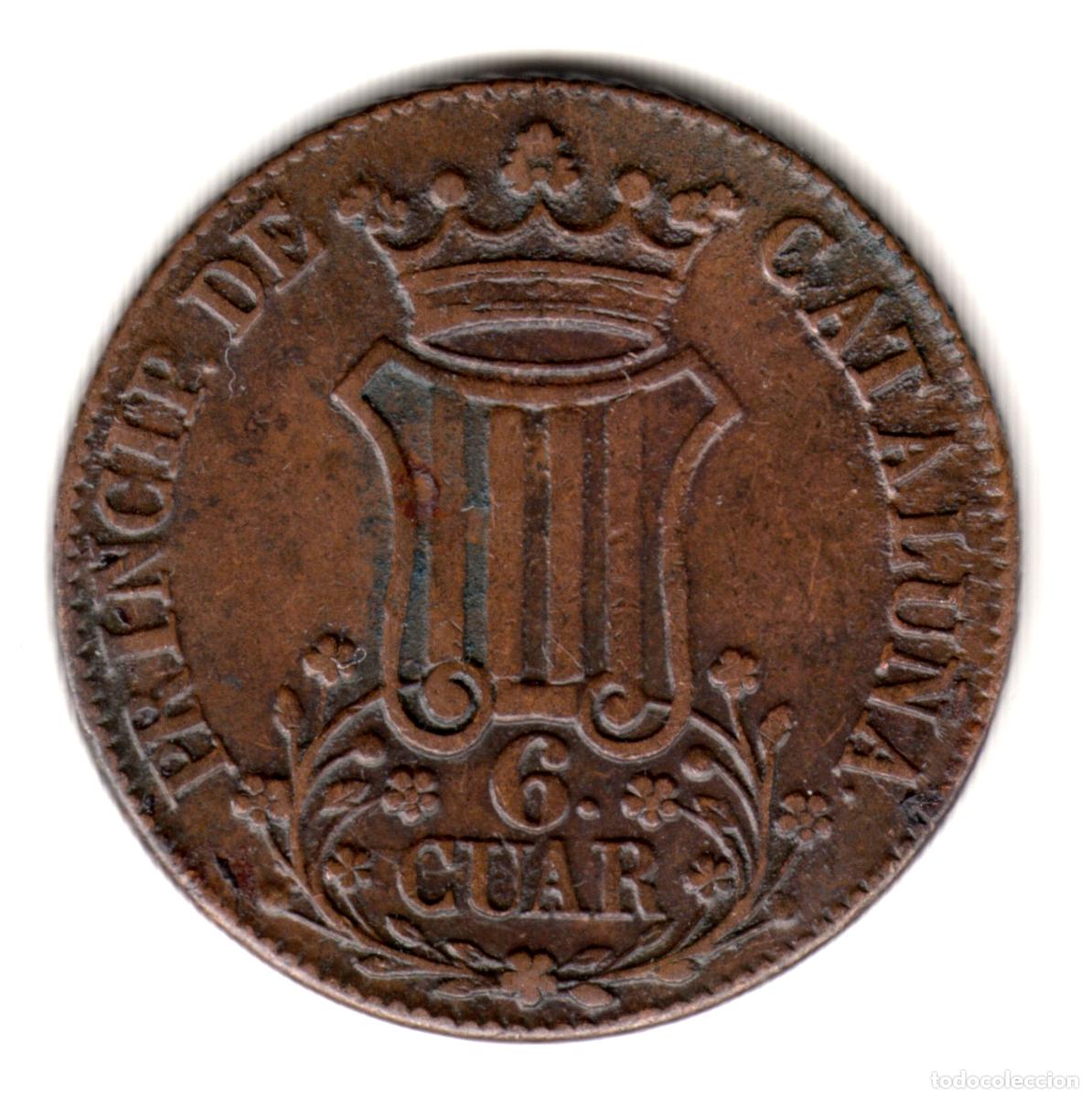 Monedas de Espa&ntilde;a: ESPA&Ntilde;A 6 cuartos cobre 1837 CATALU&Ntilde;A - Reina Isabel II