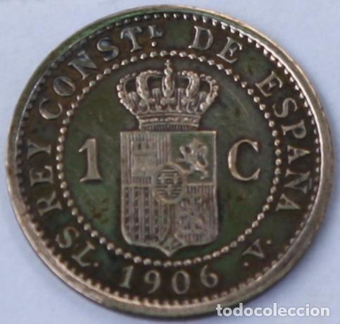 Monedas de Espa&ntilde;a: Moneda de 1 c&eacute;ntimo de Alfonso XIII 1906 - Foto 2