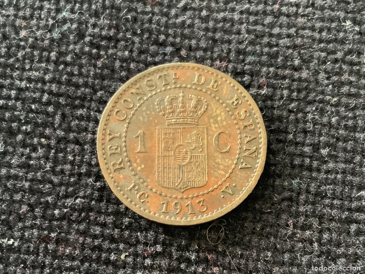 Monedas de Espa&ntilde;a: Moneda de 1 centimo de 1913, Alfonso XIII. 1,06gr. - Foto 3