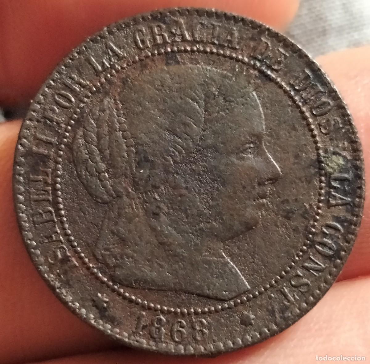 Monedas de Espa&ntilde;a: Espa&ntilde;a. Isabel II. 2 1/2 Centimos de Escudo. 1868. Sevilla ( 2).