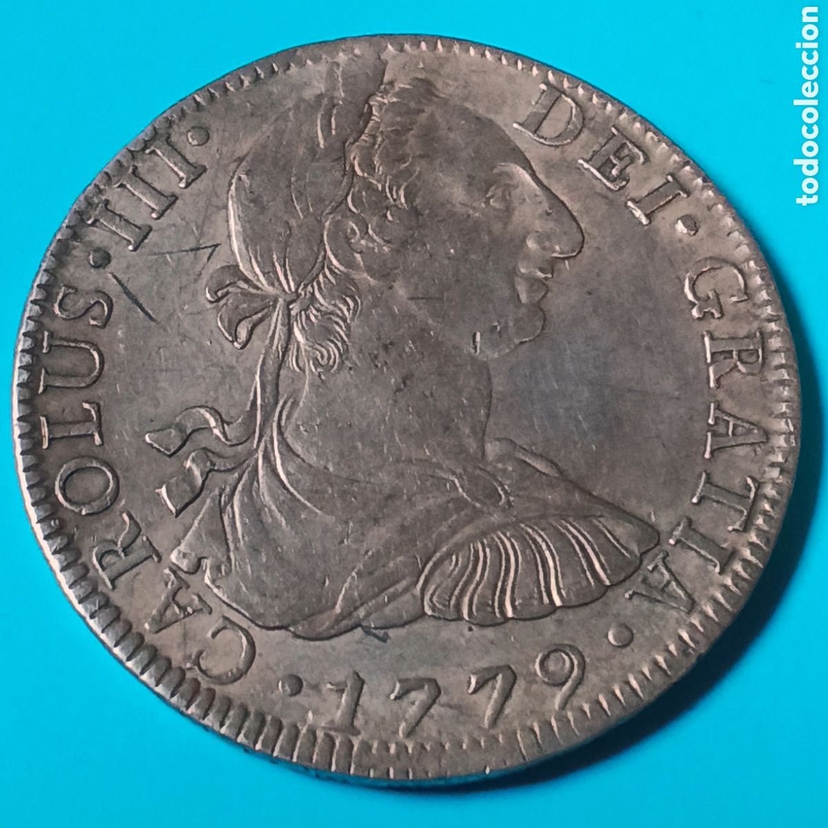 Coins of Spain: CARLOS III 8 REALES PLATA 1779 MEXICO FF BONITO EJEMPLAR