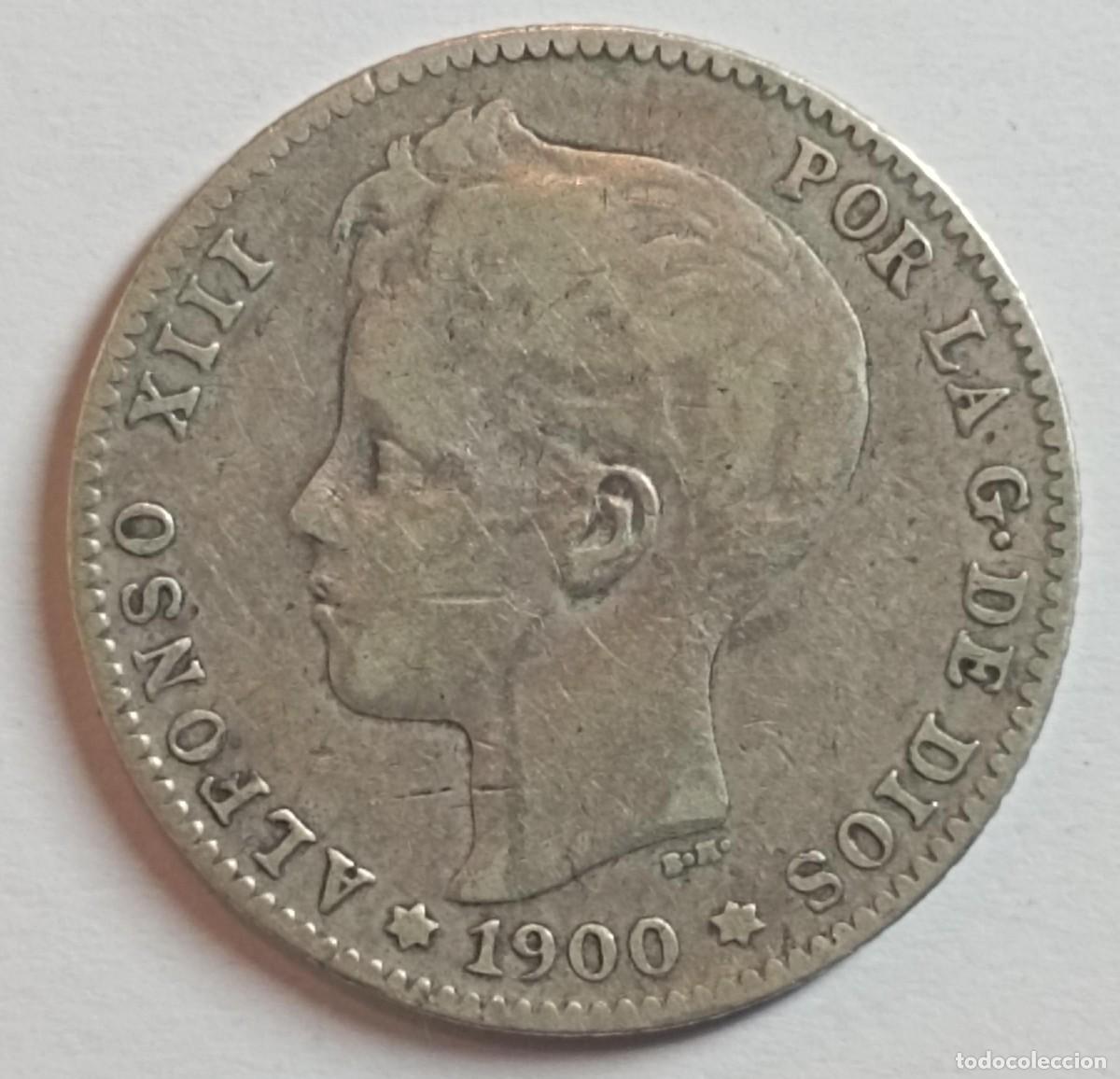 Monedas de Espa&ntilde;a: Moneda de Espa&ntilde;a 1 peseta Alfonso XIII 1900 de plata