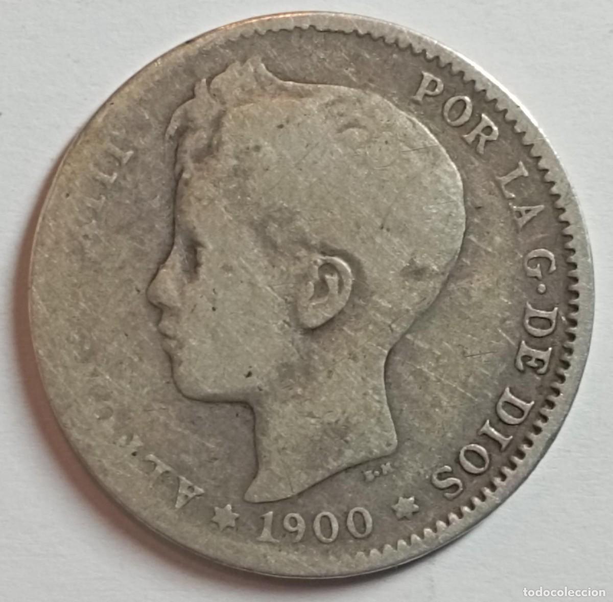 Monedas de Espa&ntilde;a: Moneda de Espa&ntilde;a 1 peseta Alfonso XIII 1900 de plata