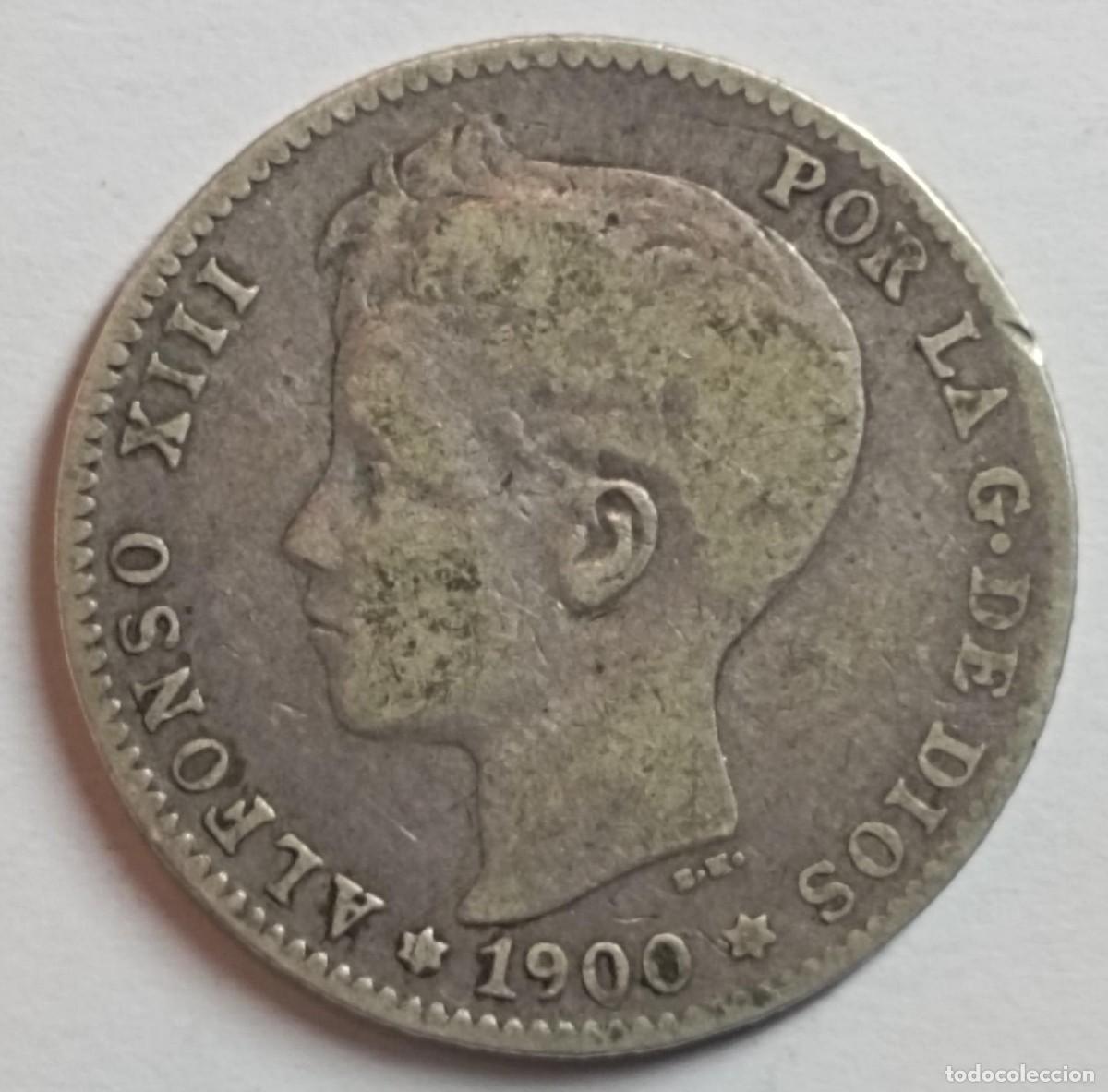 Monedas de Espa&ntilde;a: Moneda de Espa&ntilde;a 1 peseta Alfonso XIII 1900 de plata