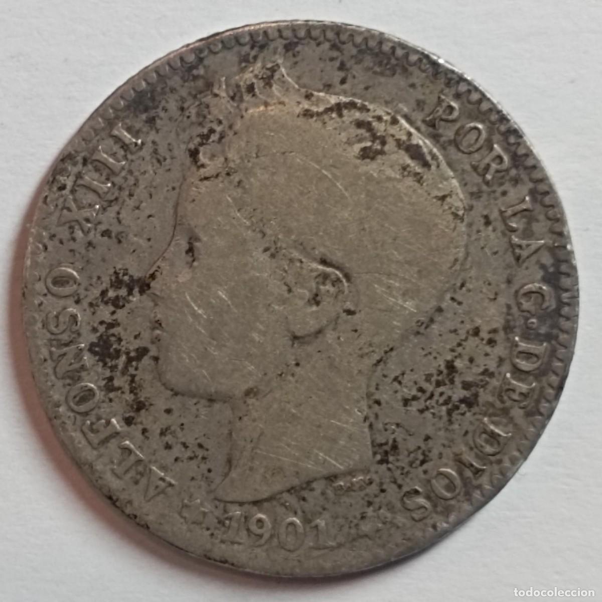 Monedas de Espa&ntilde;a: Moneda de Espa&ntilde;a 1 peseta Alfonso XIII 1901 de plata