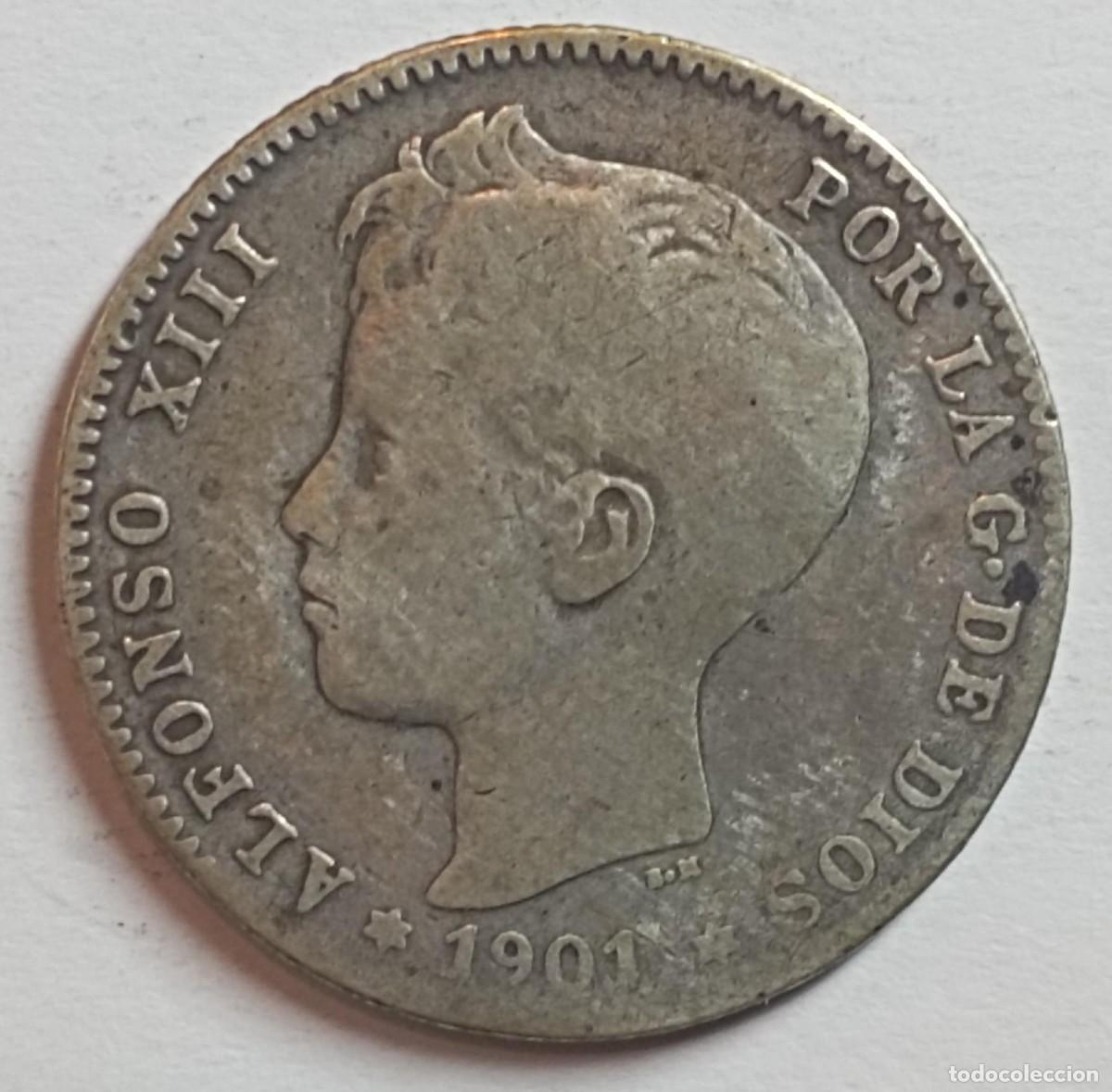 Monedas de Espa&ntilde;a: Moneda de Espa&ntilde;a 1 peseta Alfonso XIII 1901 de plata
