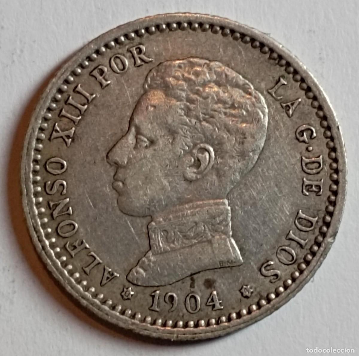 Monedas de Espa&ntilde;a: Moneda de Espa&ntilde;a 50 c&eacute;ntimos de Alfonso XIII 1904 de plata