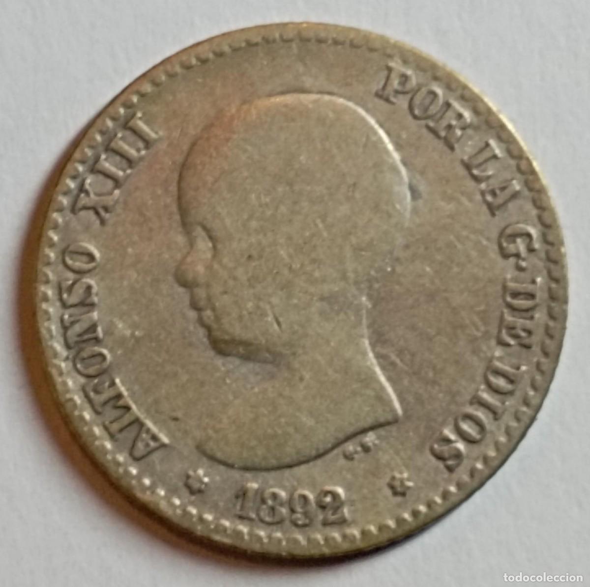 Monedas de Espa&ntilde;a: Moneda de Espa&ntilde;a 50 c&eacute;ntimos de Alfonso XIII 1892 de plata