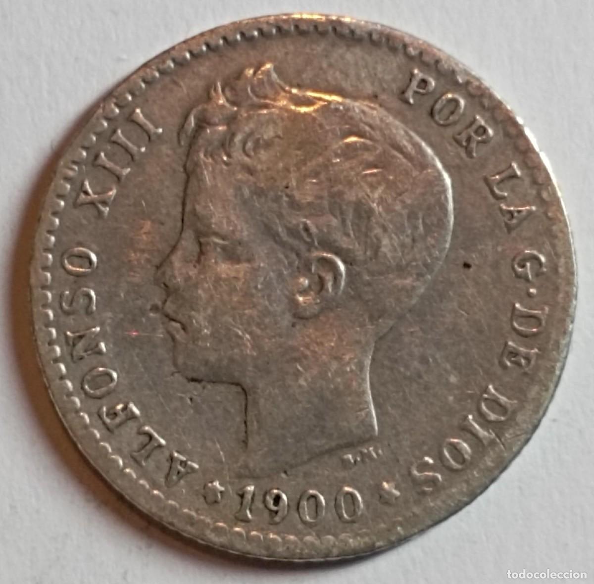 Monedas de Espa&ntilde;a: Moneda de Espa&ntilde;a 50 c&eacute;ntimos de Alfonso XIII 1900 de plata