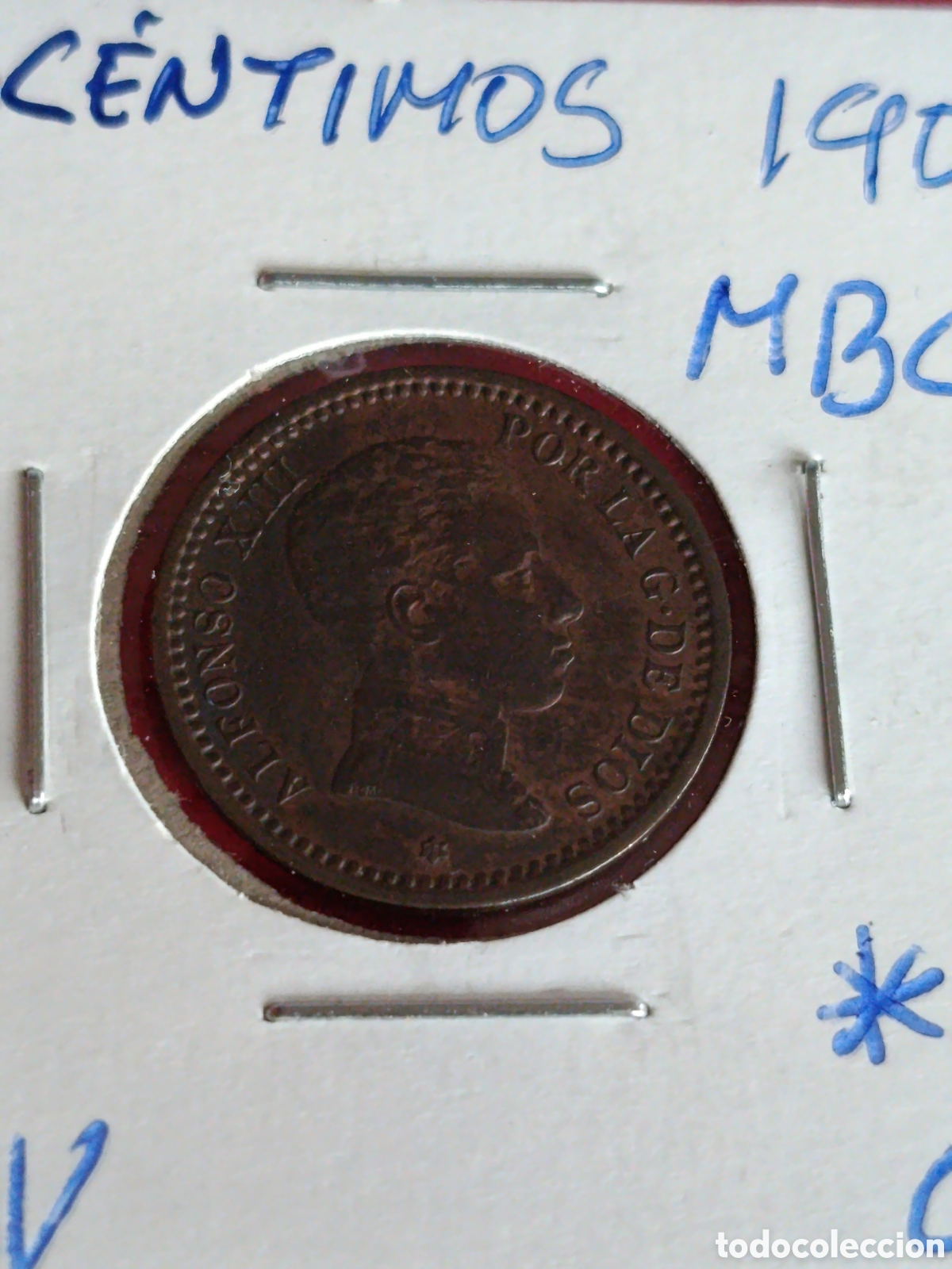 Monete da Spagna: ALFONSO XIII. 2 C&Eacute;NTIMOS DE 1904*04* MBC+