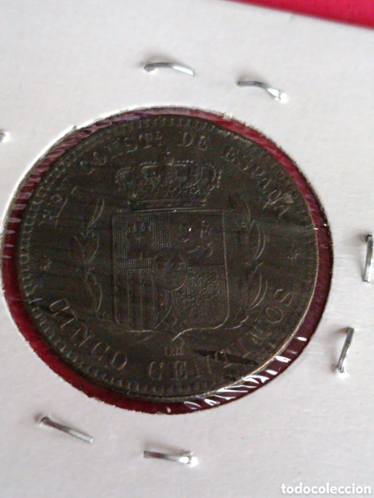 Monedas de Espa&ntilde;a: ALFONSO XII. 5 C&Eacute;NTIMOS DE 1877. EBC - Foto 2