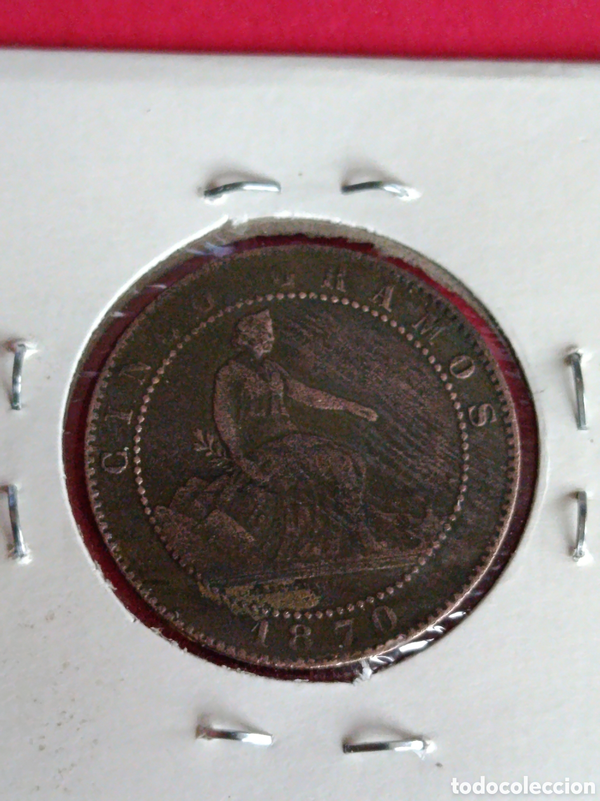 Monedas de Espa&ntilde;a: GOBIERNO PROVISIONAL. 5 C&Eacute;NTIMOS DE 1870. MBC+ - Foto 2