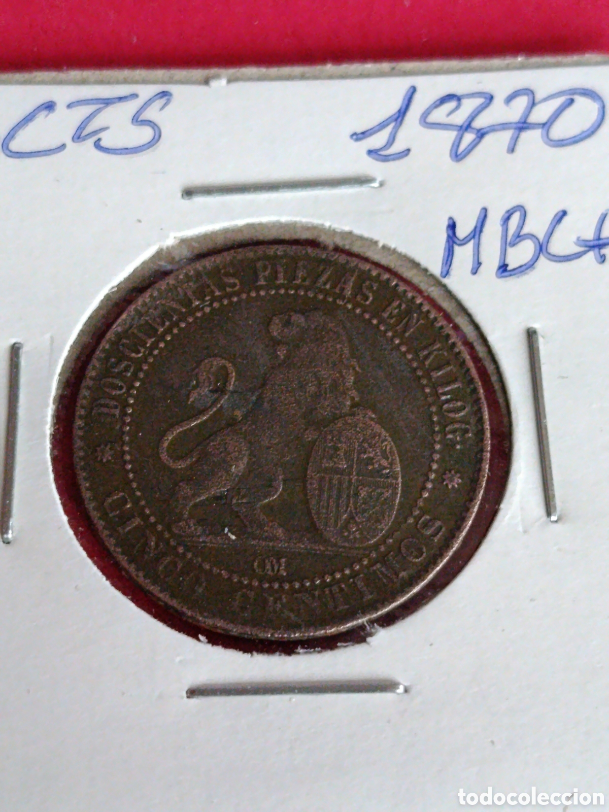 Monedas de Espa&ntilde;a: GOBIERNO PROVISIONAL. 5 C&Eacute;NTIMOS DE 1870. MBC+ - Foto 1