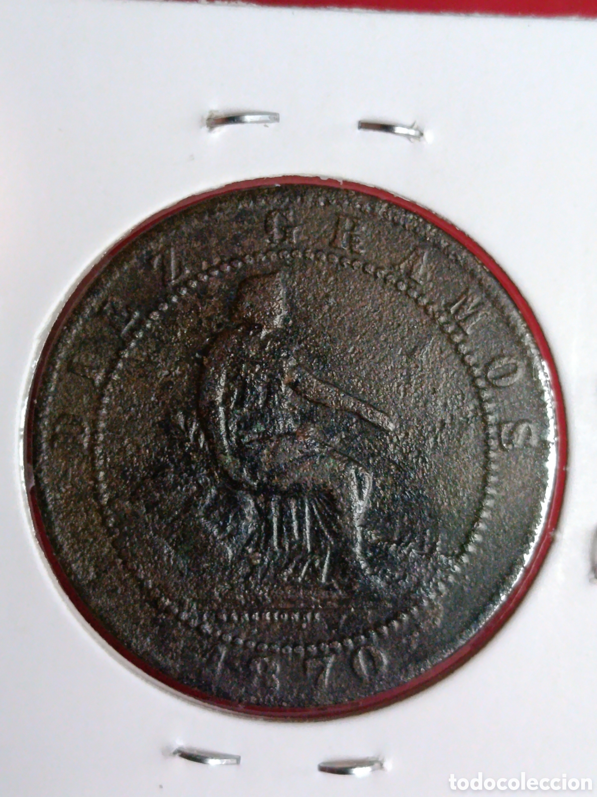 Monedas de Espa&ntilde;a: GOBIERNO PROVISIONAL. 10 C&Eacute;NTIMOS DE 1870. MBC- - Foto 2