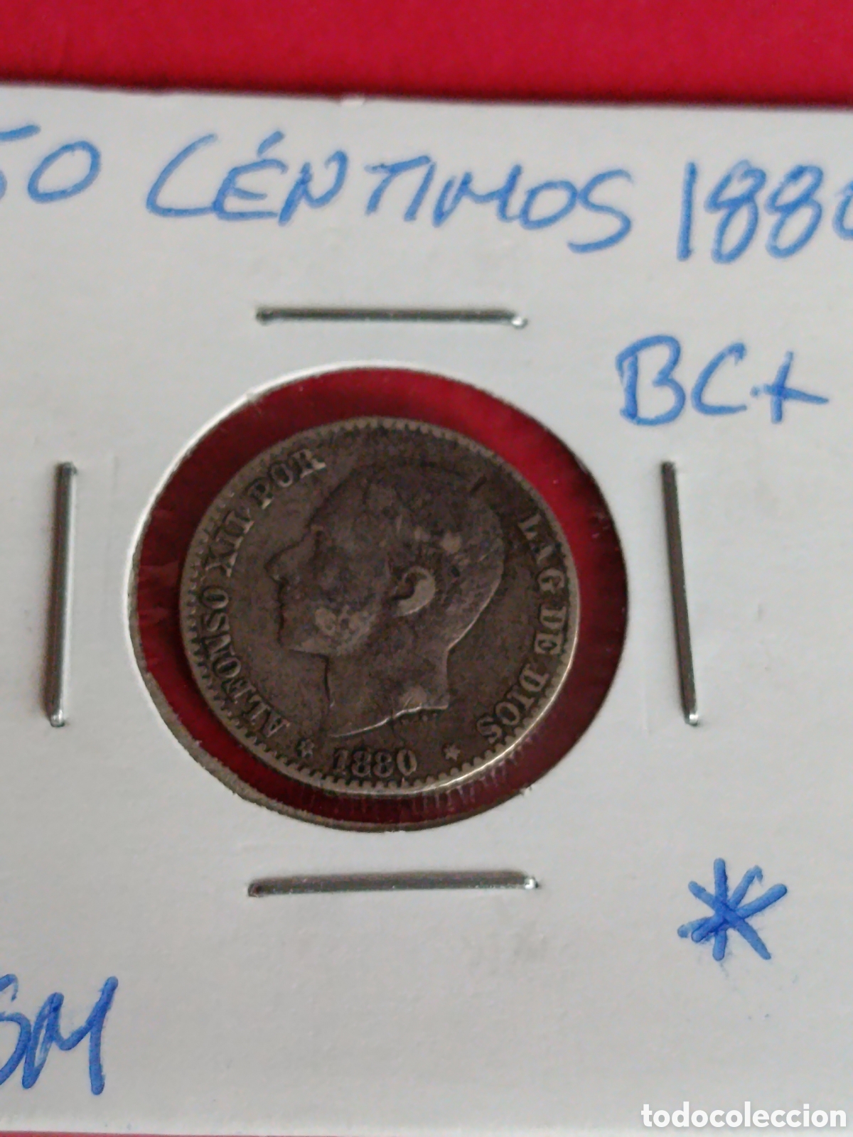 Monedas de Espa&ntilde;a: ALFONSO XII. 50 C&Eacute;NTIMOS DE 1880. BC+ - Foto 1