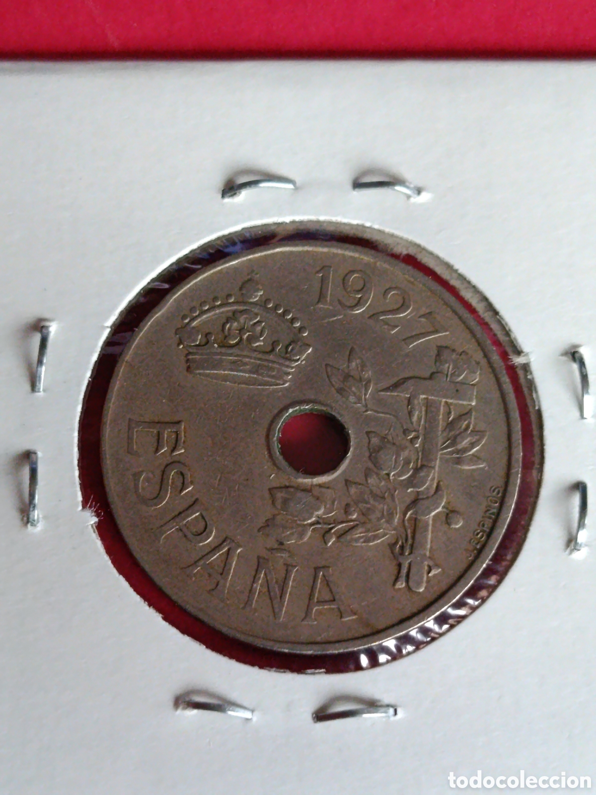 Monedas de Espa&ntilde;a: ALFONSO XIII. 25 C&Eacute;NTIMOS DE 1927. - Foto 2
