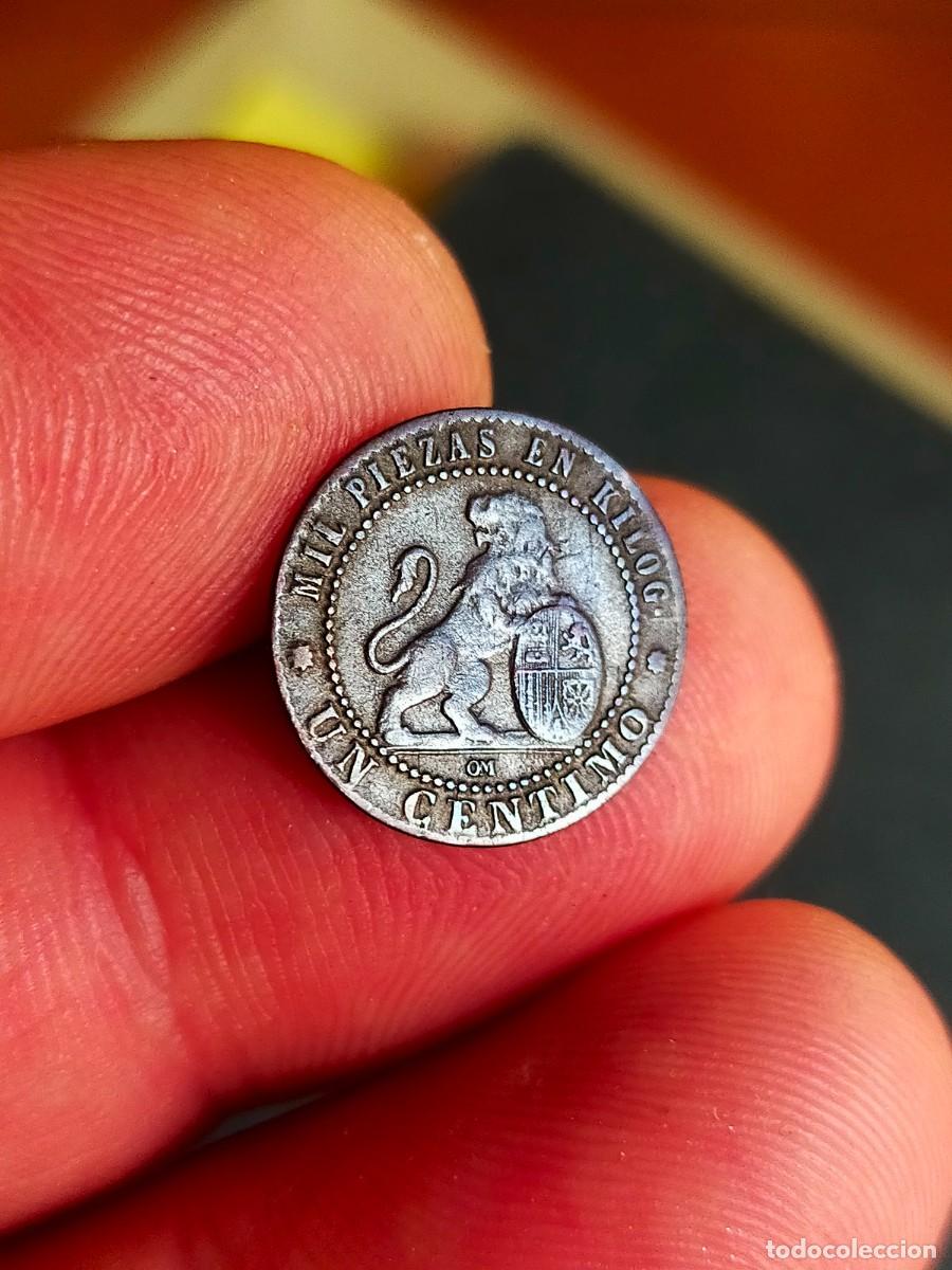 Monedas de Espa&ntilde;a: MONEDA DE 1 UN CENTIMO OM 1870 GOBIERNO PROVISIONAL ESPA&Ntilde;A MUY BUENA CONSERVACION