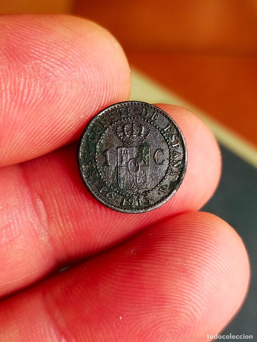 Monedas de Espa&ntilde;a: MONEDA DE 1 UN CENTIMO 1913 *3 ALFONSO XIII ESPA&Ntilde;A BUENA CONSERVACION