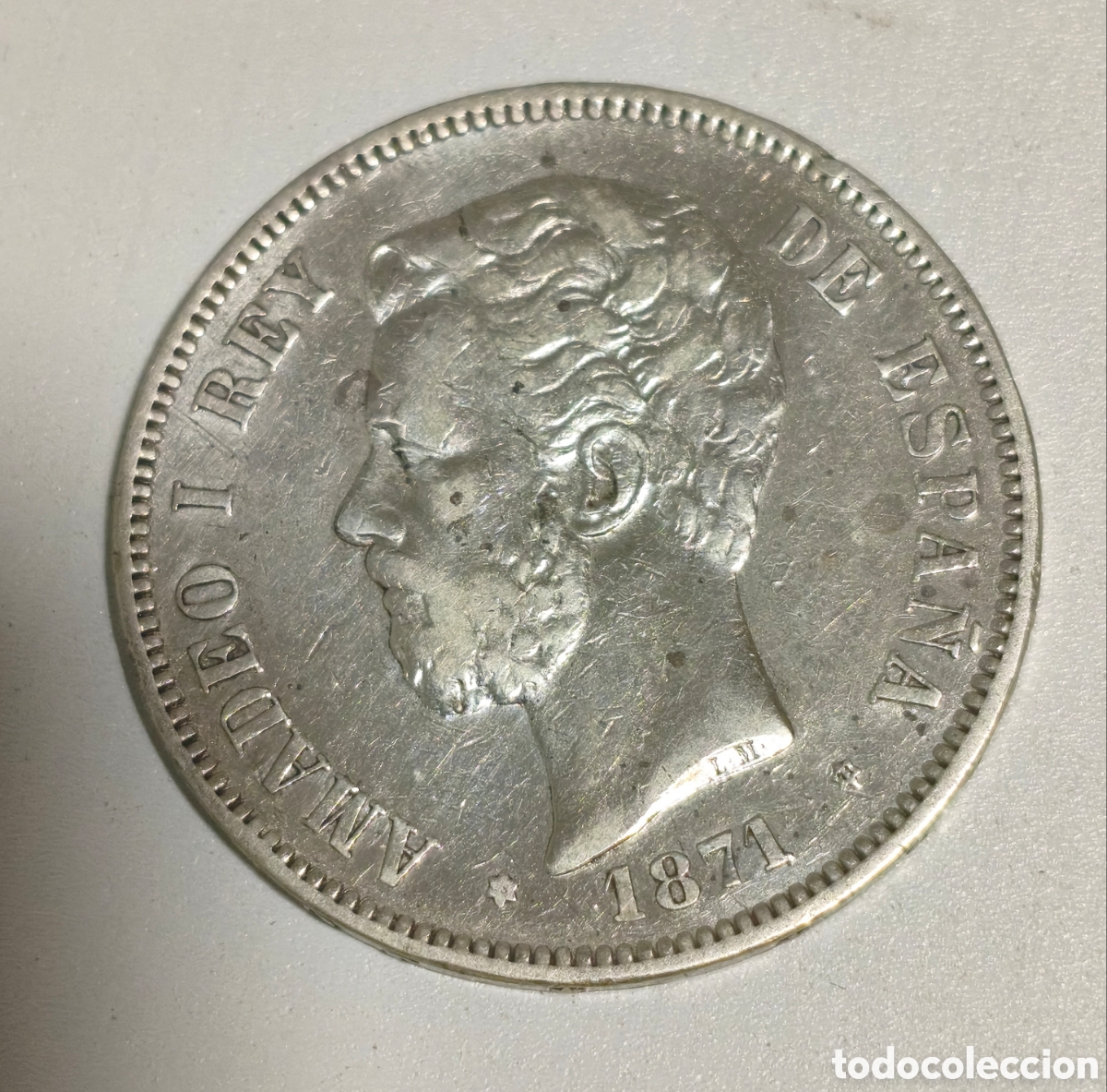 Monedas de Espa&ntilde;a: 5 PESETAS ESPA&Ntilde;A 1871 *18 *71 PLATA EBC++