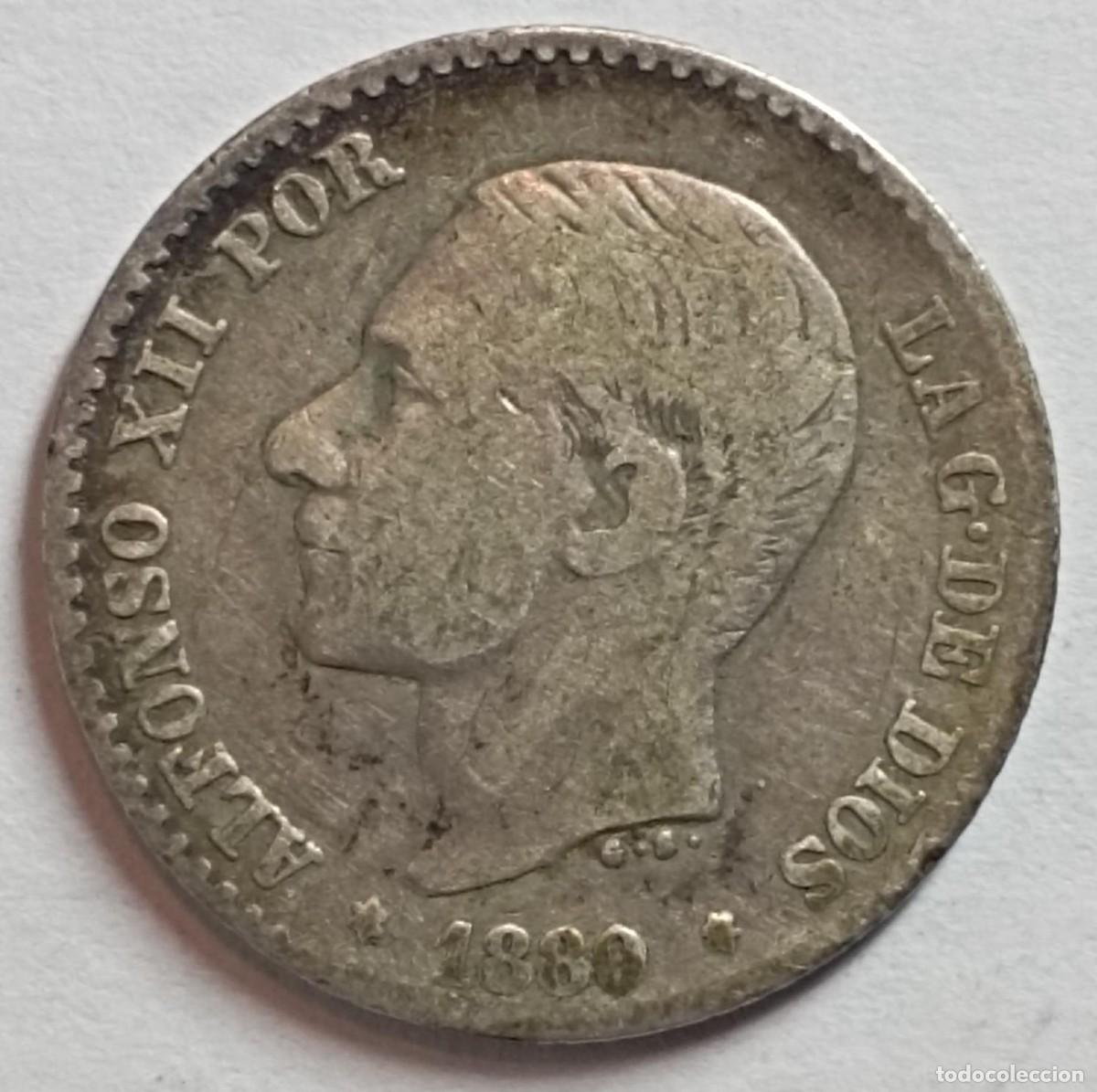 Monedas de Espa&ntilde;a: Moneda de Espa&ntilde;a 50 c&eacute;ntimos Alfonso XII 1880 de plata