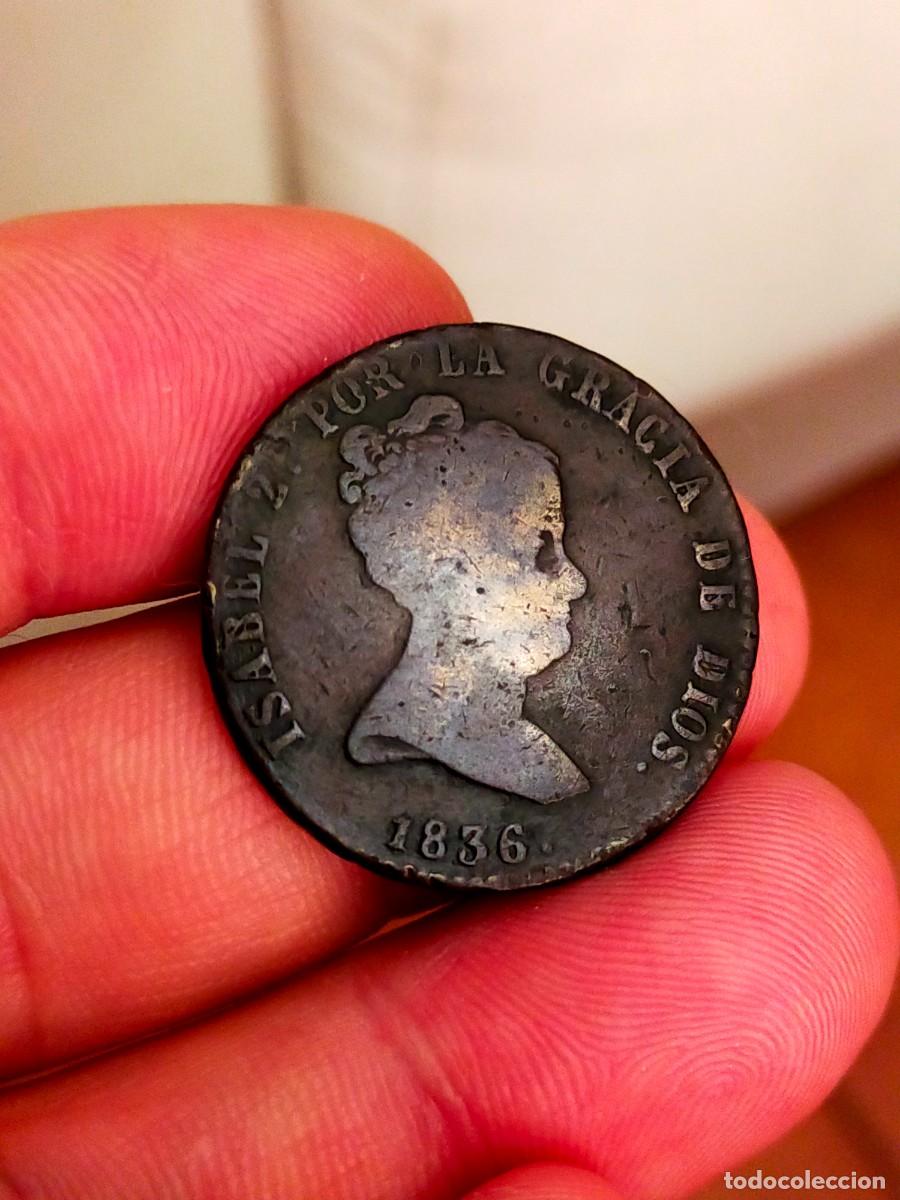 Monedas de Espa&ntilde;a: MONEDA DE 8 OCHO MARAVEDIES MARAVEDIS ISABEL II 2 1836 CECA SEGOVIA ESPA&Ntilde;A BUENA CONSERVACION
