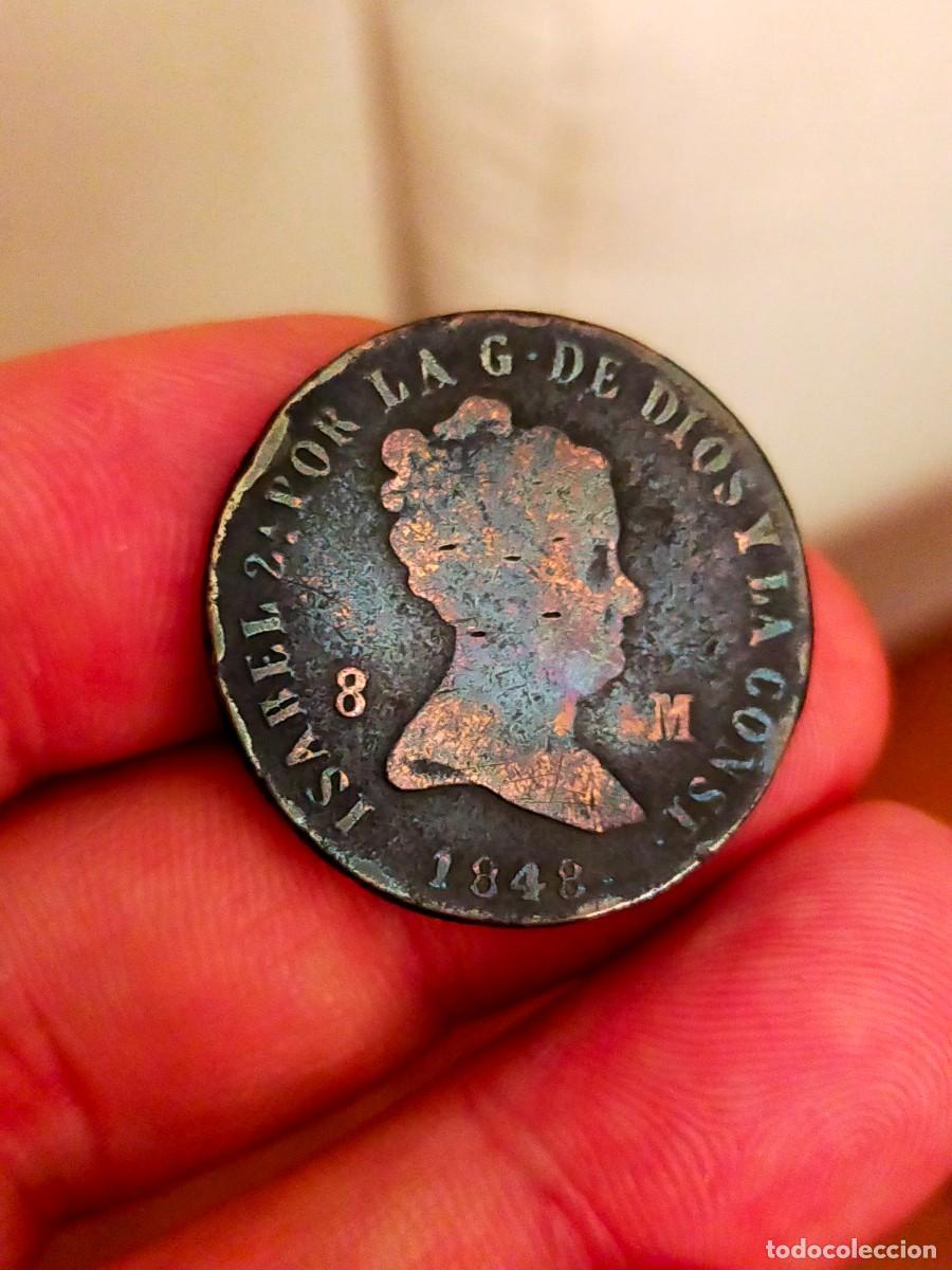 Monedas de Espa&ntilde;a: MONEDA DE 8 OCHO MARAVEDIES MARAVEDIS ISABEL II 2 1848 CECA JUBIA J ESPA&Ntilde;A BUENA CONSERVACION
