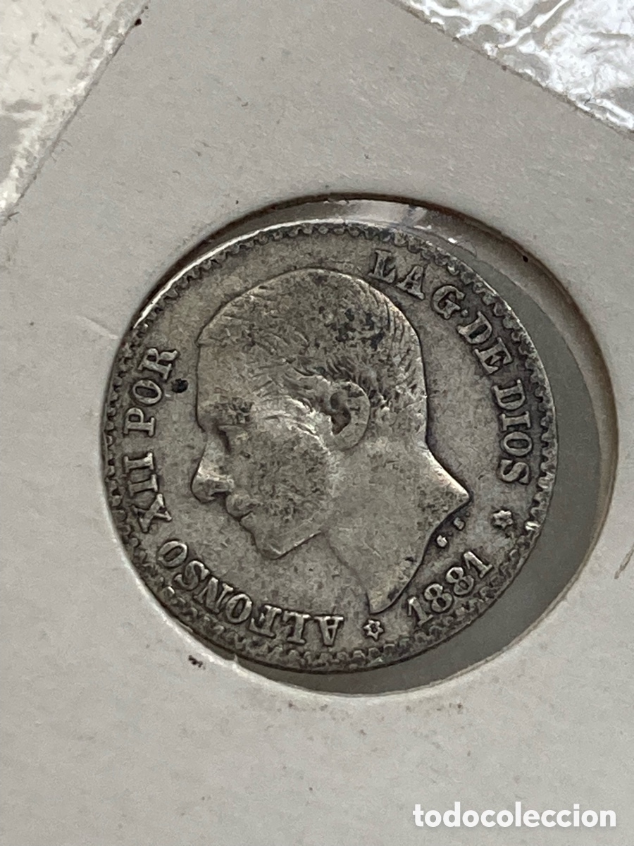 Monedas de Espa&ntilde;a: Moneda de plata 50 Cent 1881 en blinde