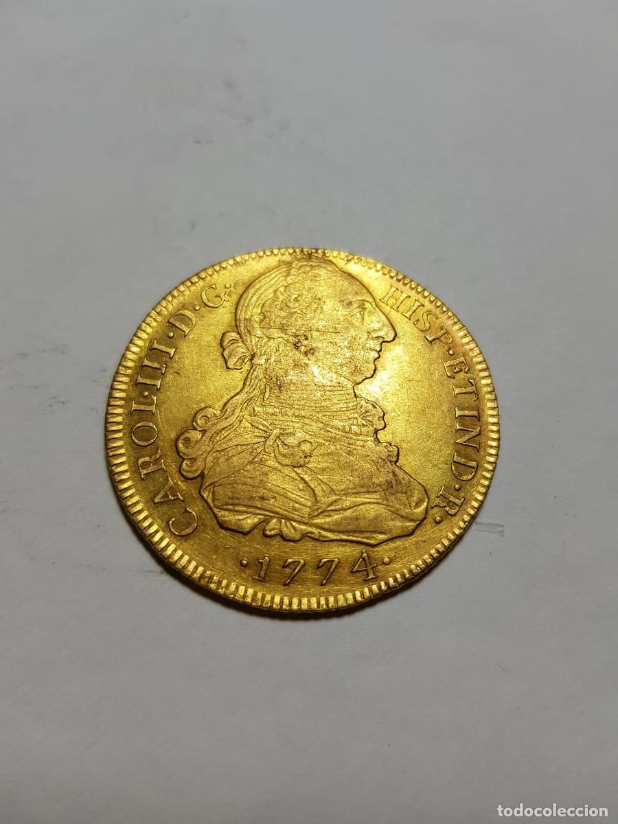 Monedas de Espa&ntilde;a: CARLOS IIII-IV-8 ESCUDOS-1774-LIMA-MJ