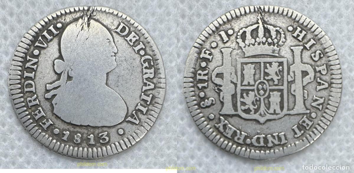 Monedas de Espa&ntilde;a: 5236 ESPA&Ntilde;A 1813 FERNANDO VII 1 REAL 1813 SANTIAGO FI
