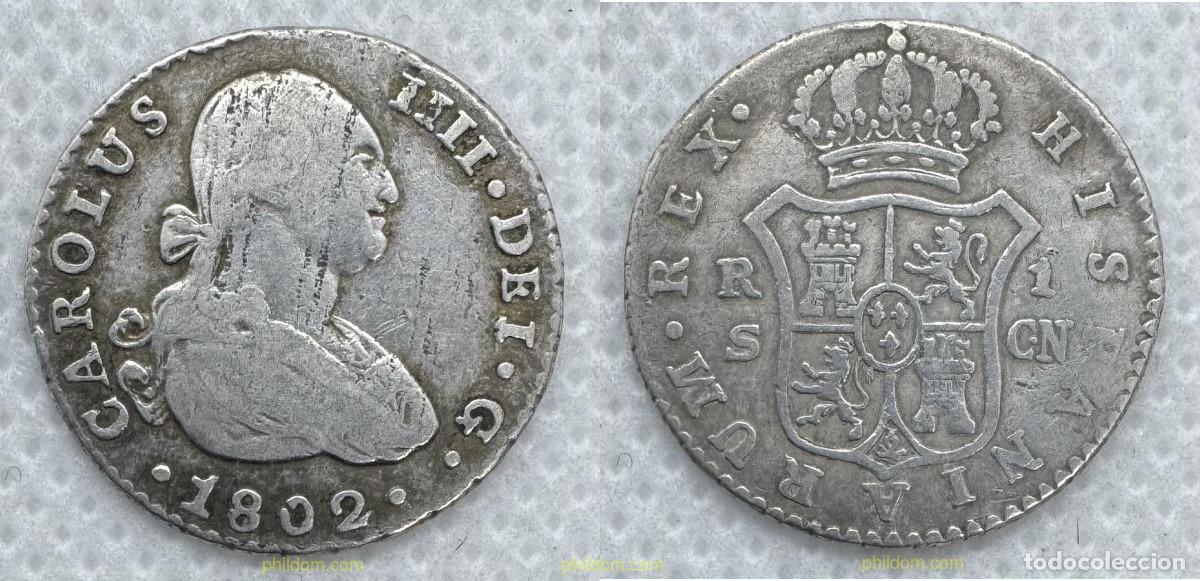 Monedas de Espa&ntilde;a: 5231 ESPA&Ntilde;A 1802 CARLOS IV 1 REAL 1802 SEVILLA CN