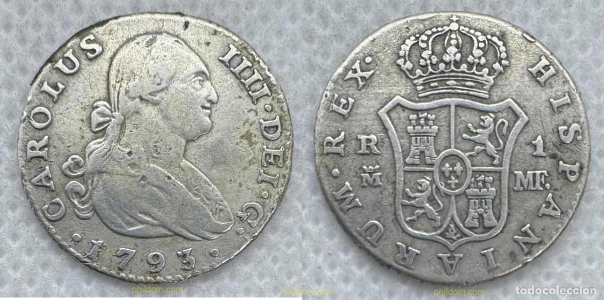 Monedas de Espa&ntilde;a: 5232 ESPA&Ntilde;A 1793 CARLOS IV 1 REAL 1793 MADRID MF