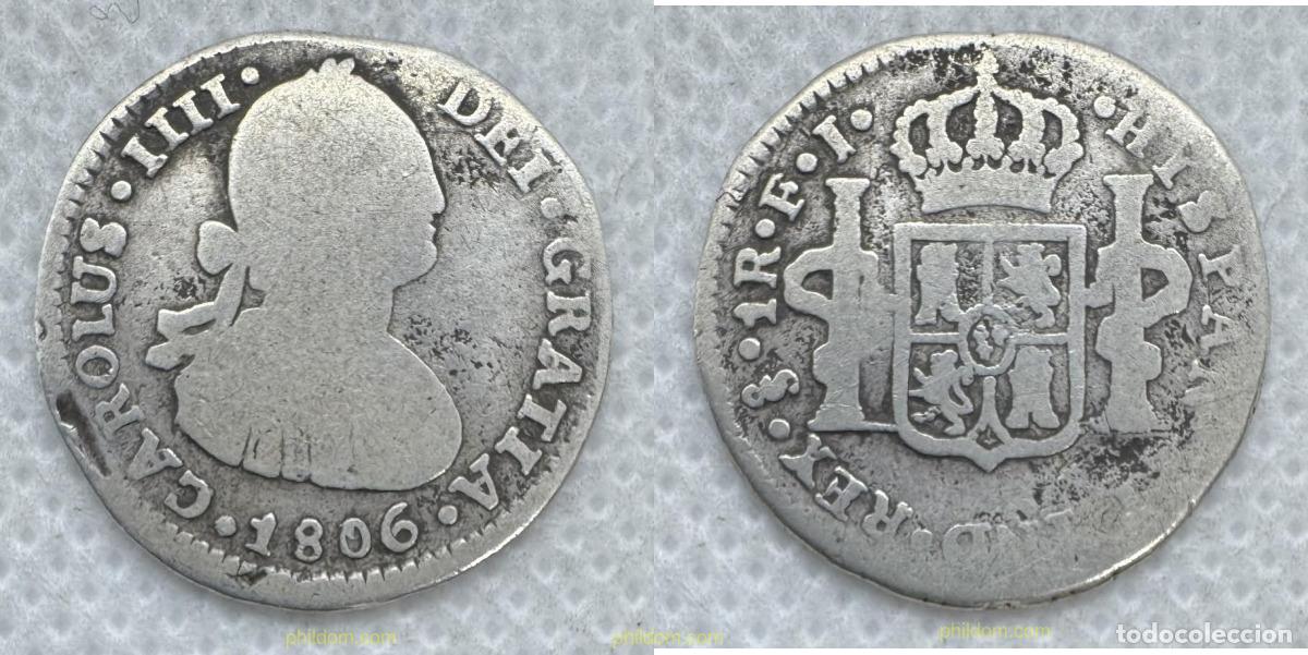 Monedas de Espa&ntilde;a: 5234 ESPA&Ntilde;A 1806 CARLOS IV 1 REAL 1806 SANTIAGO FJ